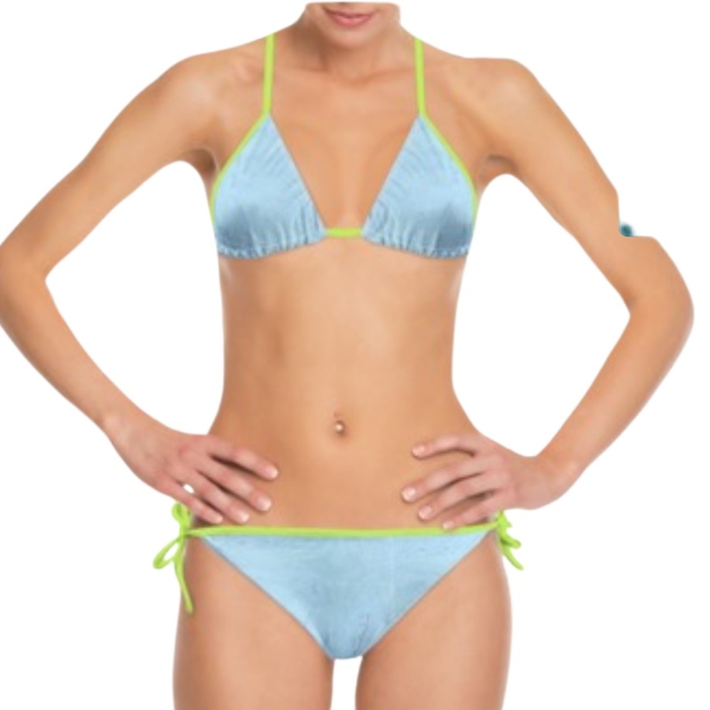 Brand - New: Triangle Bikini Set with Lime πβπ© Green Strapes - Picture 8 of 10